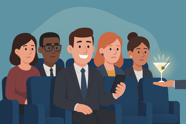 Graphic image of people in a tehatre