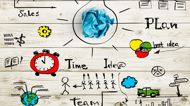 Graphic of business ideas on a board