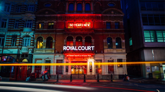 photograph of Royal Court Theatre at night