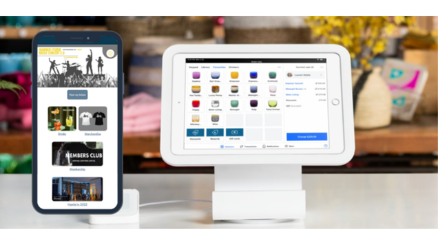 Image of mobile phone and EPOS kiosk